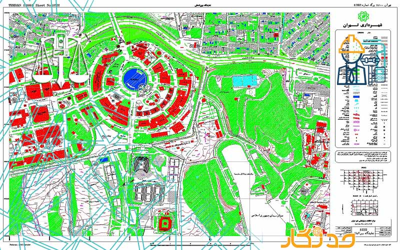 نمونه نقشه 2000 جانمایی ملک برای جواز ساخت