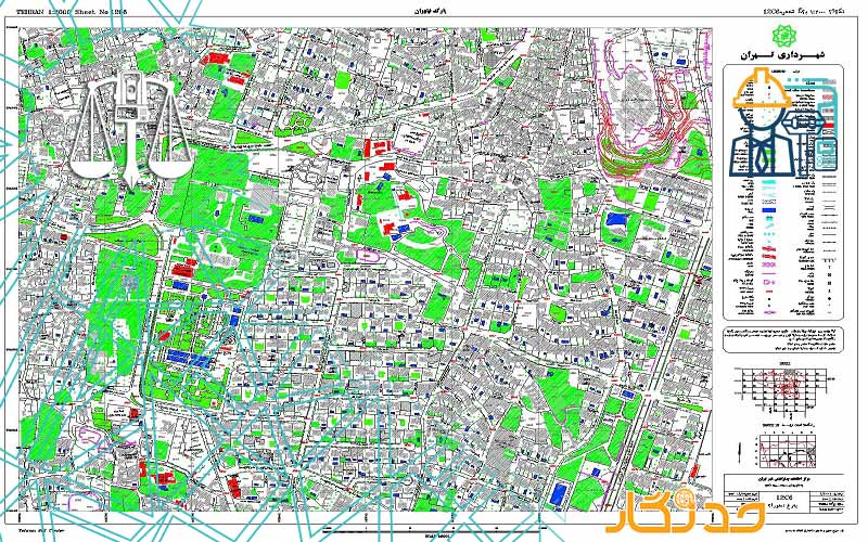نمونه جانمایی پلاک ثبتی روی نقشه 2000
