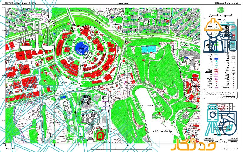 نمونه نقشه UTM ممهور به مهر کارشناس رسمی امور ثبتی
