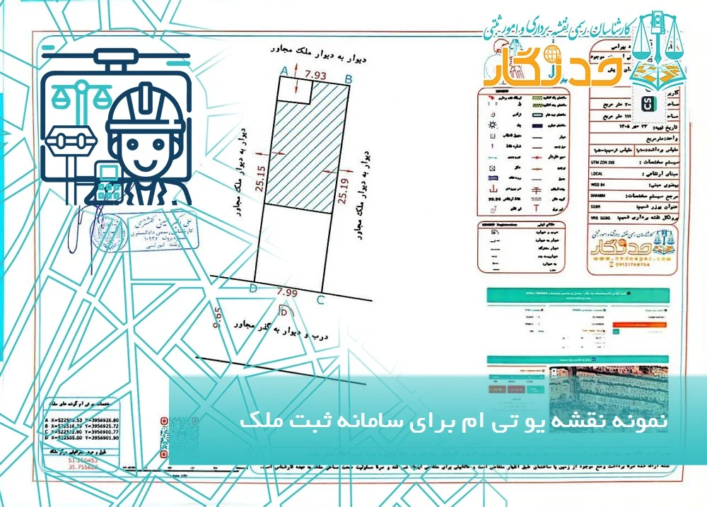 نمونه نقشه یو تی ام برای ثبت نام املاک قولنامه ای
