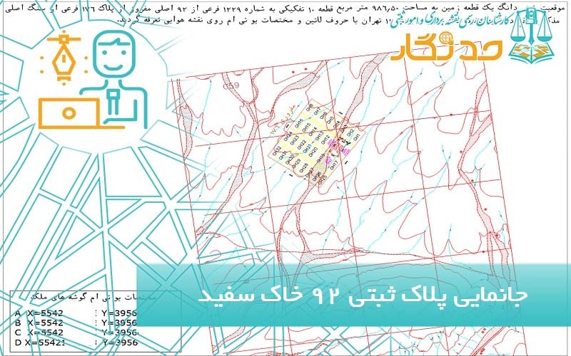 جانمایی پلاک ثبتی 92 خاک سفید