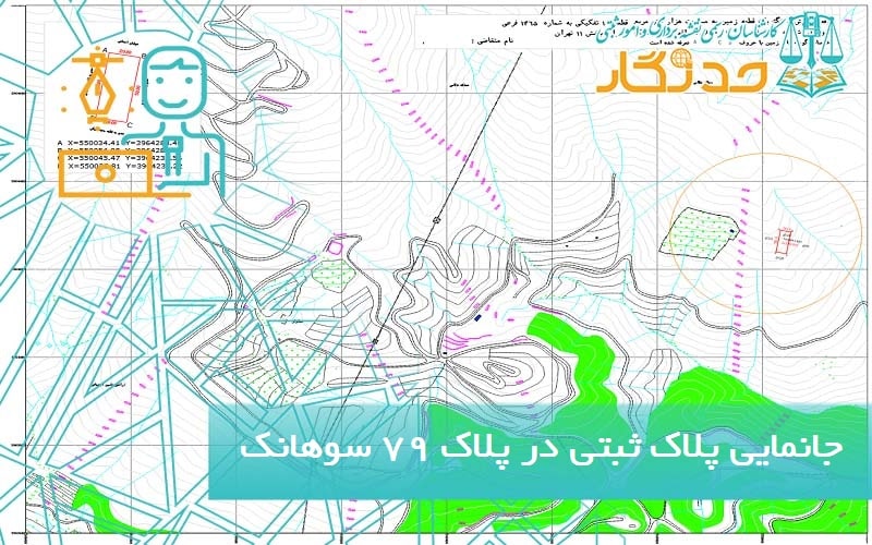 جانمایی پلاک ثبتی در پلاک 79 اصلی سوهانک-min