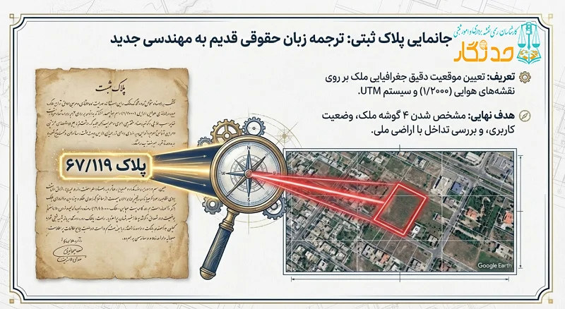 جانمایی پلاک ثبتی ترجمه زیان حقوقی قدیمی به مهندسی جدید