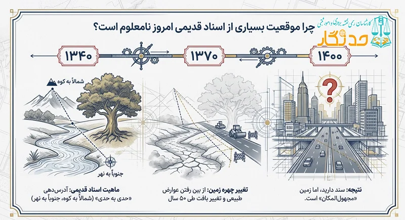 جانمایی و تعیین موقعیت اسناد قدیمی