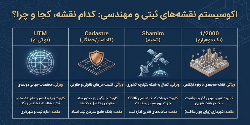انواع نقشه یو تی ام