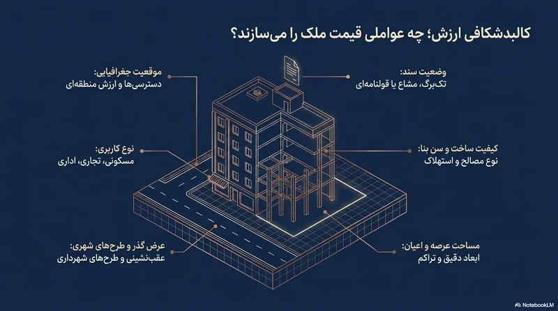 چه عواملی در کارشناسی ارزیابی ملک و تعیین ارزش آن تأثیر دارند؟