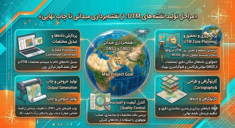 مراحل تهیه نقشه UTM
