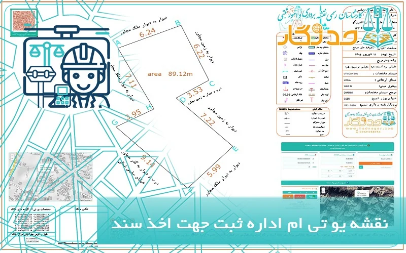 نقشه یو تی ام اداره ثبت جهت اخذ سند