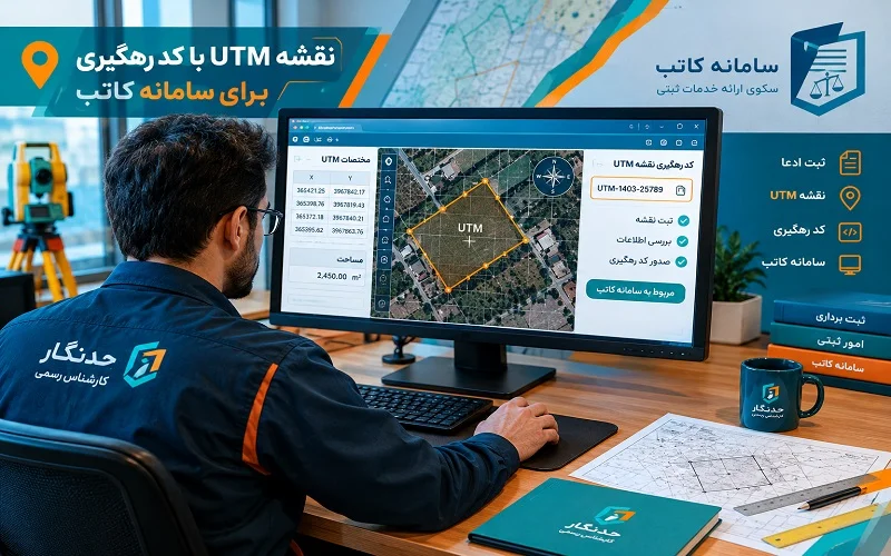 نقشه UTM با کد رهگیری برای سامانه کاتب